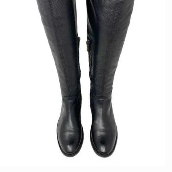Frye Shirley Over-The-Knee Black Leather Riding Boots - Size 6.5 - Picture 9 of 14